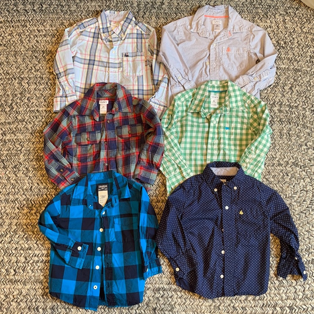 Lot of 2t boys long sleeve button down shirts